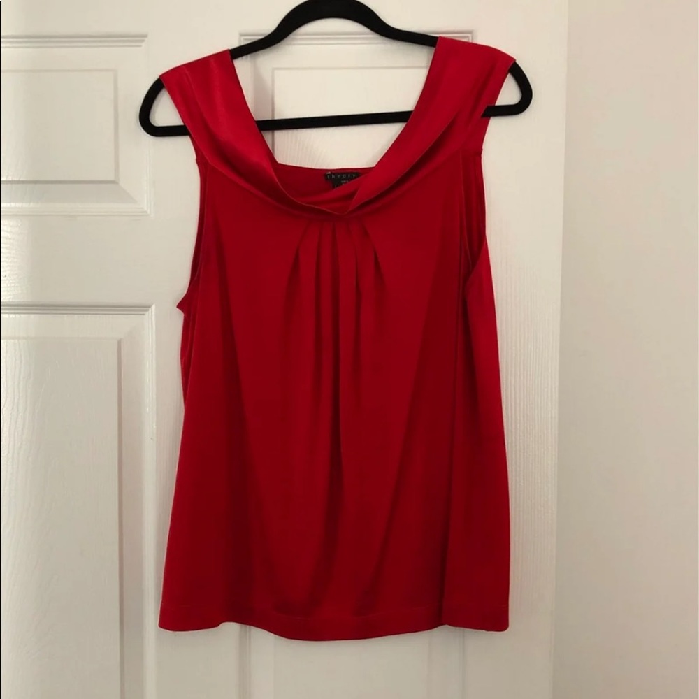 Theory Red Tank Blouse